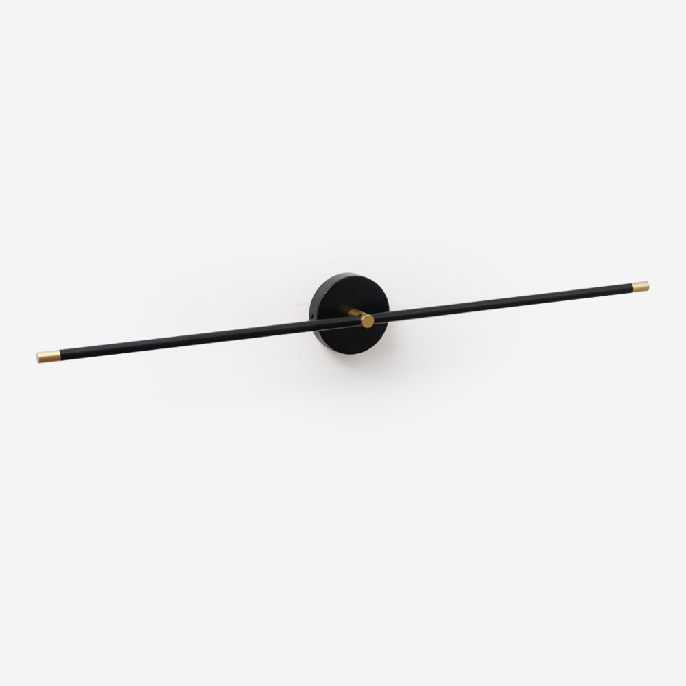 Lampada da parete LED lineare minimalista a doppia estremità, applique nero e oro