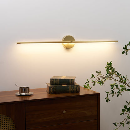 Lampada da parete LED lineare minimalista a doppia estremità, applique nero e oro