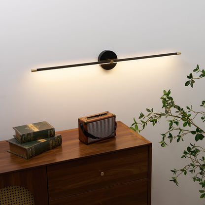 Lampada da parete LED lineare minimalista a doppia estremità, applique nero e oro
