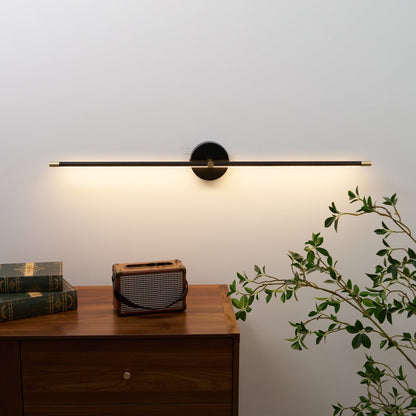 Lampada da parete LED lineare minimalista a doppia estremità, applique nero e oro