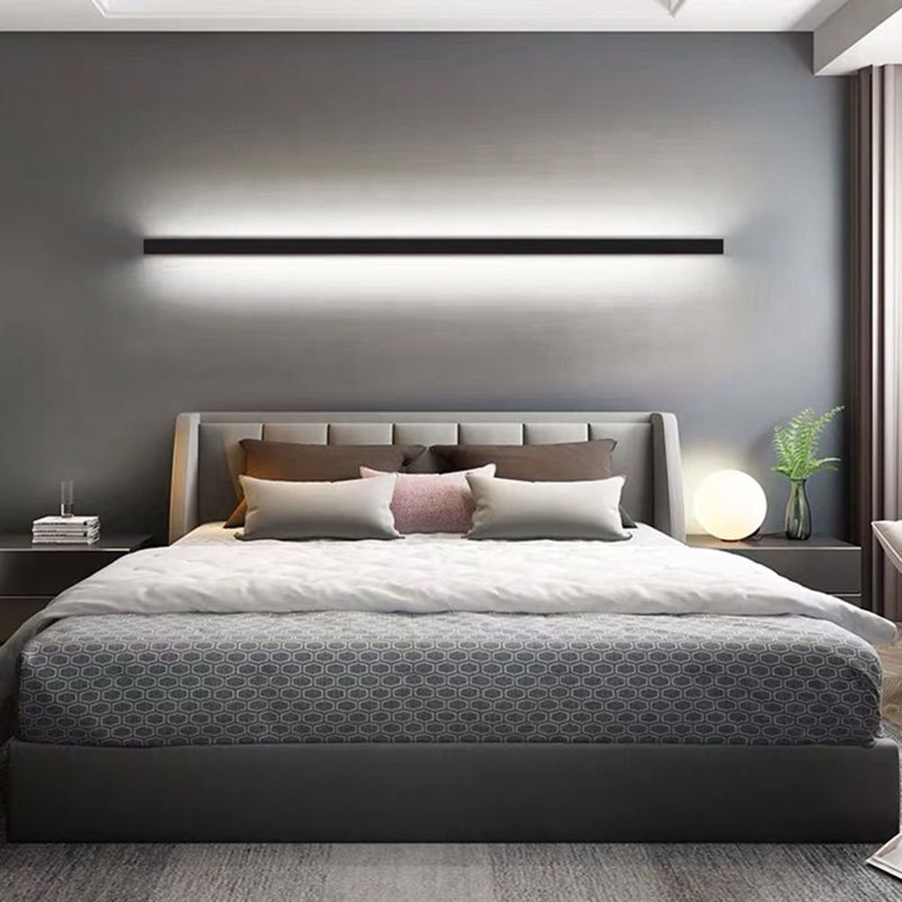 Lampada da parete LED lineare minimalista in metallo, applique oro, nero e bianco