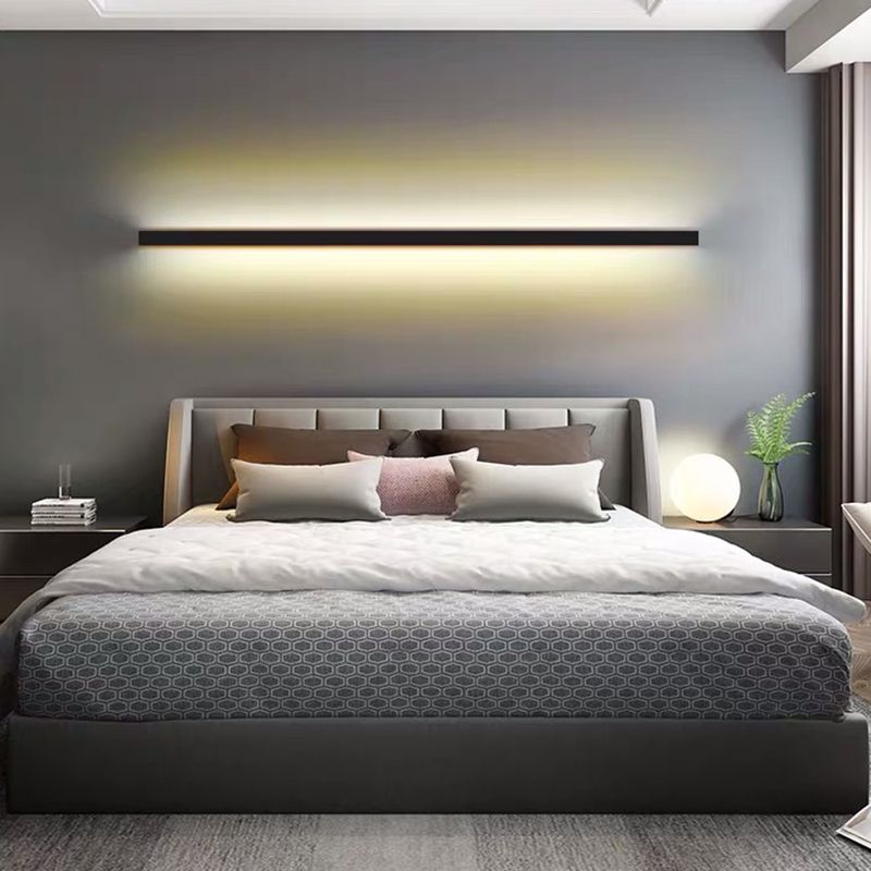 Lampada da parete LED lineare minimalista in metallo, applique oro, nero e bianco