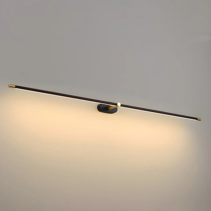 Lampada da parete LED lineare sottile minimalista in nero, oro e bianco