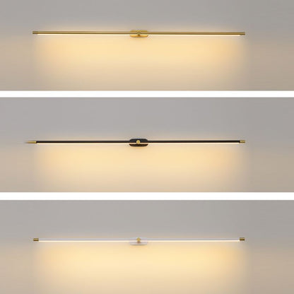 Lampada da parete LED lineare sottile minimalista in nero, oro e bianco