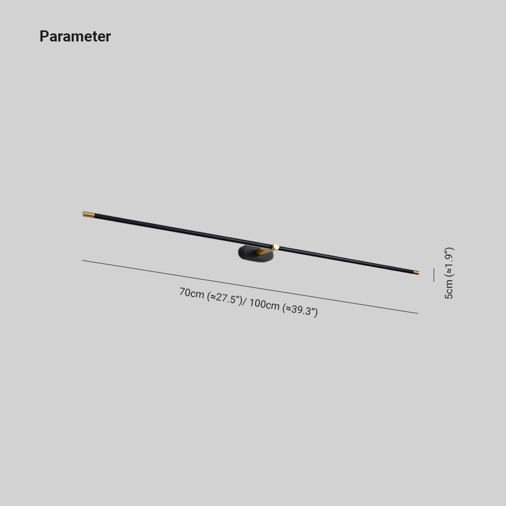 Lampada da parete LED lineare sottile minimalista in nero, oro e bianco