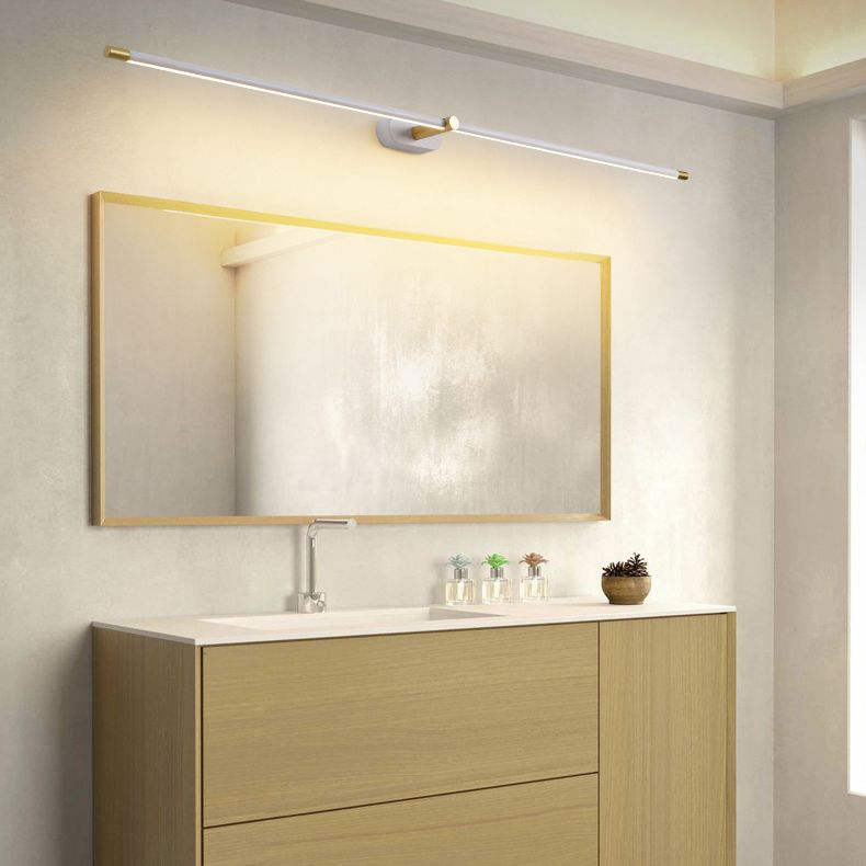 Lampada da parete LED lineare sottile minimalista in nero, oro e bianco