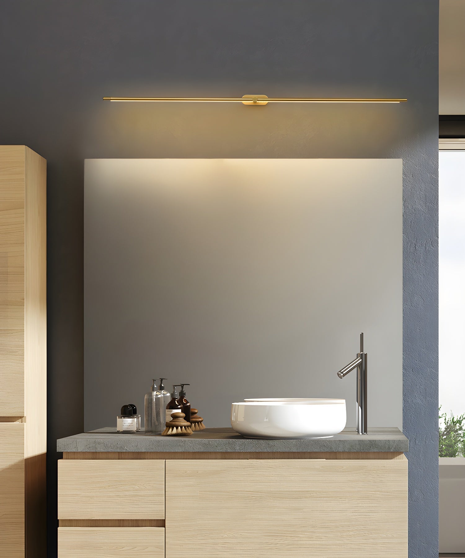 Lampada da parete LED lineare sottile ricaricabile senza fili con interruttore touch