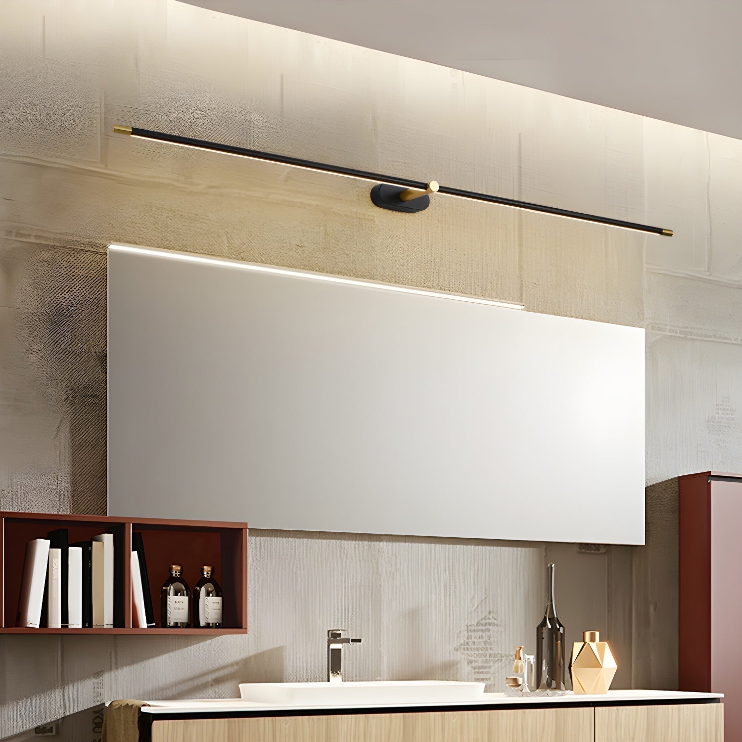 Lampada da parete LED lineare sottile ricaricabile senza fili con interruttore touch