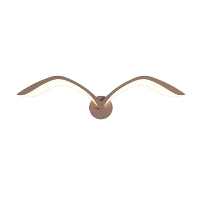 Lampada da parete LED minimalista a forma di ali, marrone o bianca