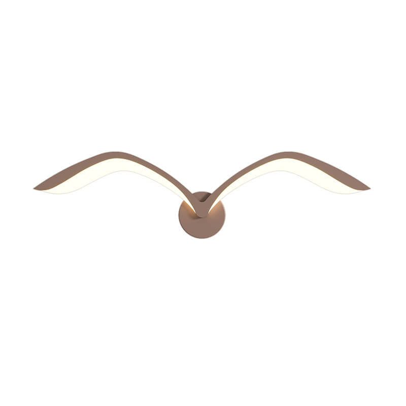 Lampada da parete LED minimalista a forma di ali, marrone o bianca
