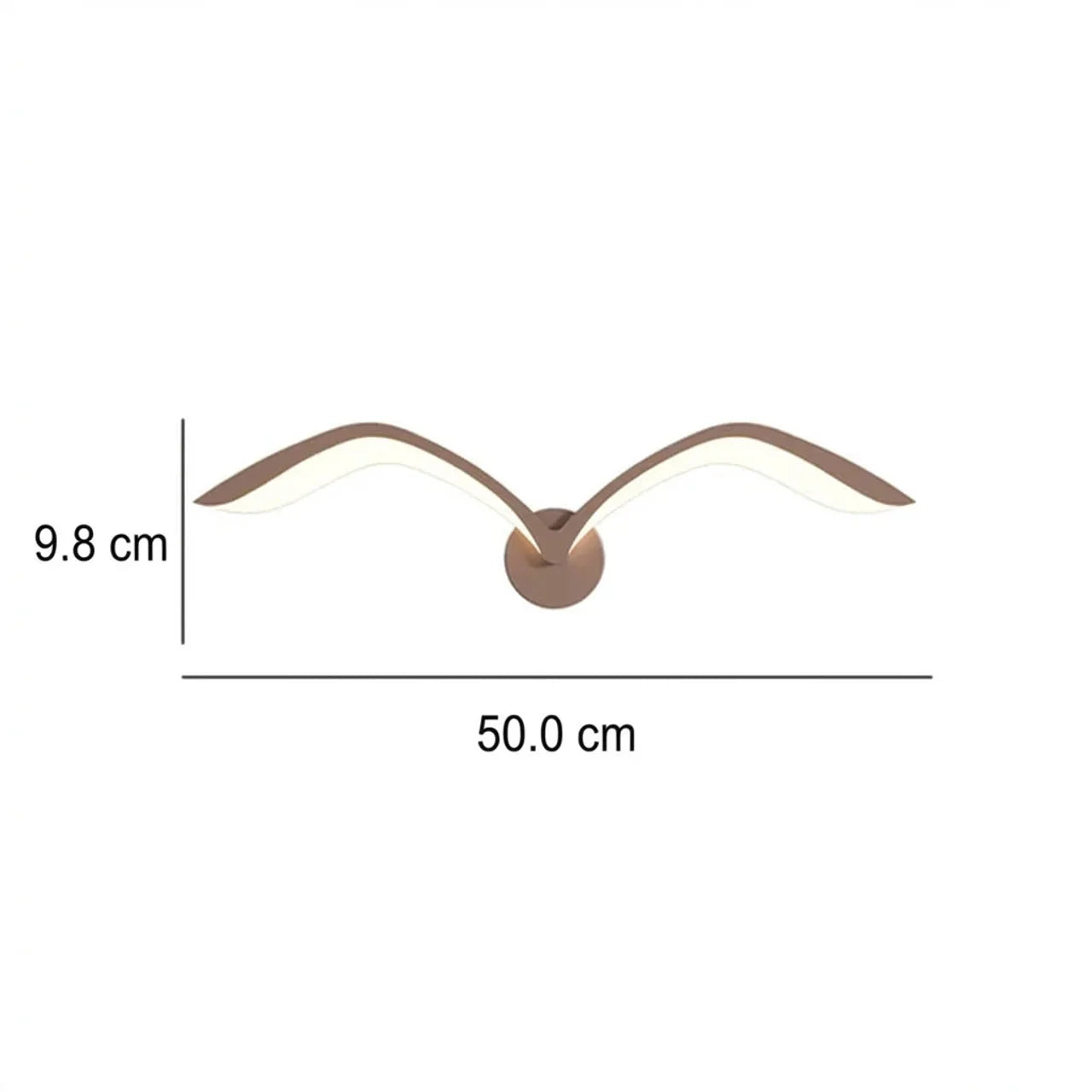 Lampada da parete LED minimalista a forma di ali, marrone o bianca