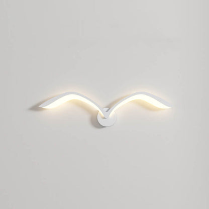 Lampada da parete LED minimalista a forma di ali, marrone o bianca
