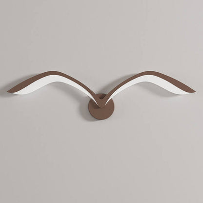 Lampada da parete LED minimalista a forma di ali, marrone o bianca