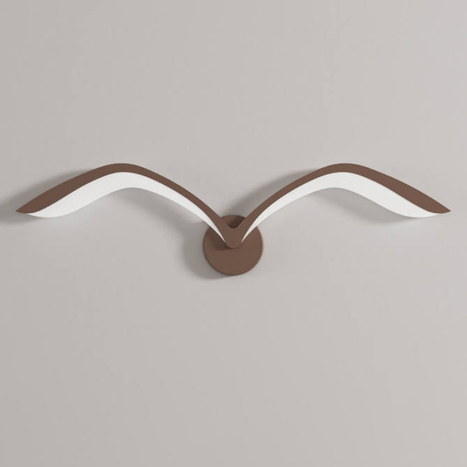 Lampada da parete LED minimalista a forma di ali, marrone o bianca