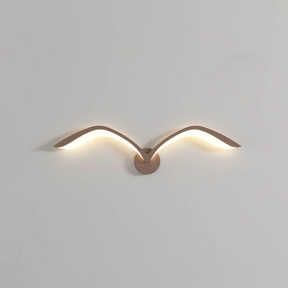 Lampada da parete LED minimalista a forma di ali, marrone o bianca