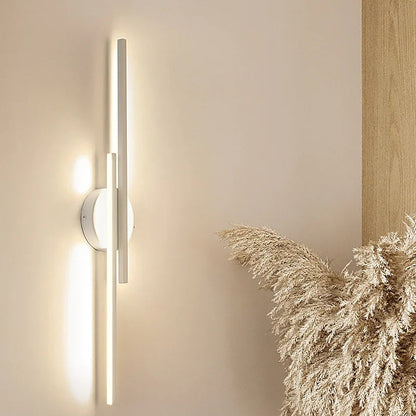 Lampada da parete LED moderna con disco e asta lineare, applique minimalista in metallo