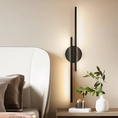 Lampada da parete LED moderna con disco e asta lineare, applique minimalista in metallo