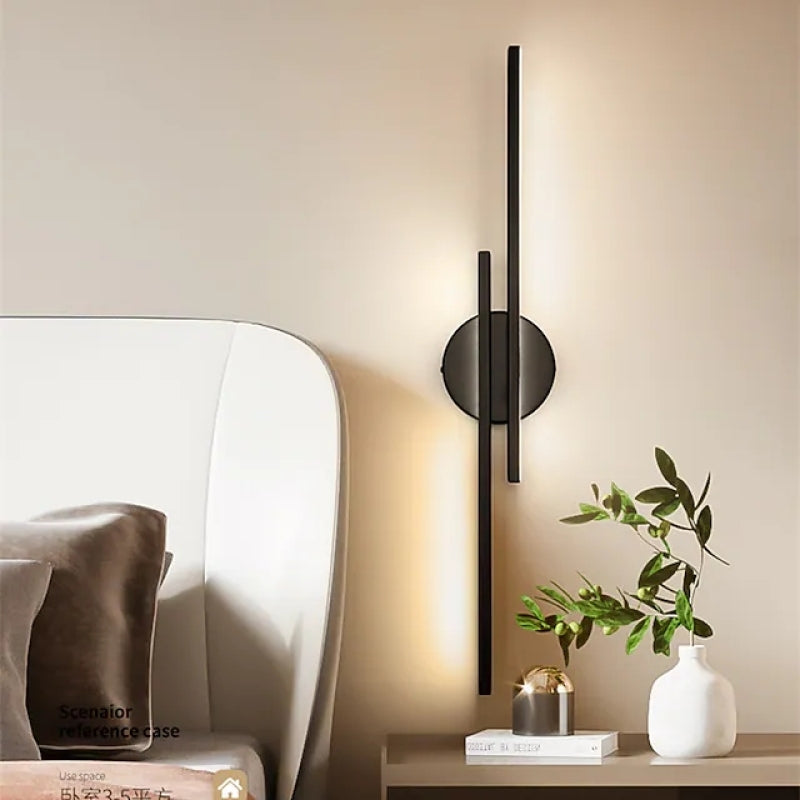 Lampada da parete LED moderna con disco e asta lineare, applique minimalista in metallo