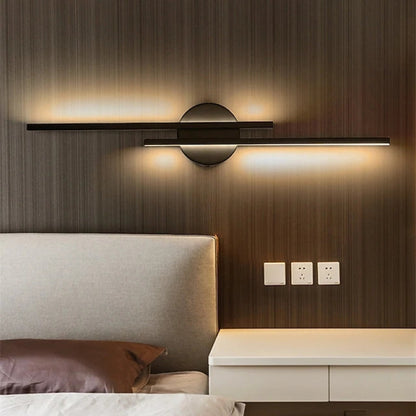 Lampada da parete LED moderna con disco e asta lineare, applique minimalista in metallo