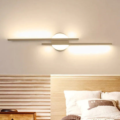 Lampada da parete LED moderna con disco e asta lineare, applique minimalista in metallo