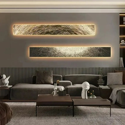 Lampada da parete LED moderna con finitura in legno