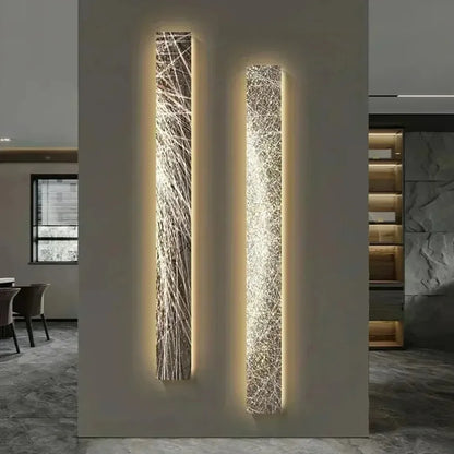 Lampada da parete LED moderna con finitura in legno