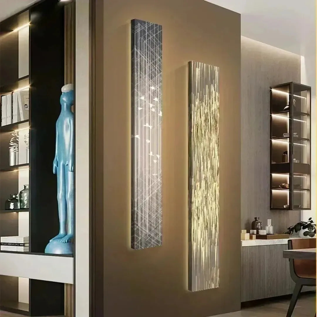 Lampada da parete LED moderna con finitura in legno