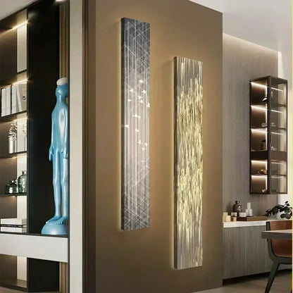 Lampada da parete LED moderna con finitura in legno