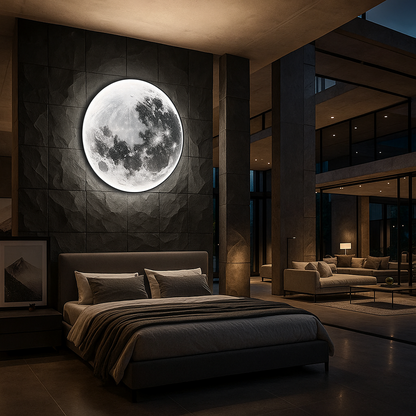 Lampada da parete luna piena realistica con LED integrato