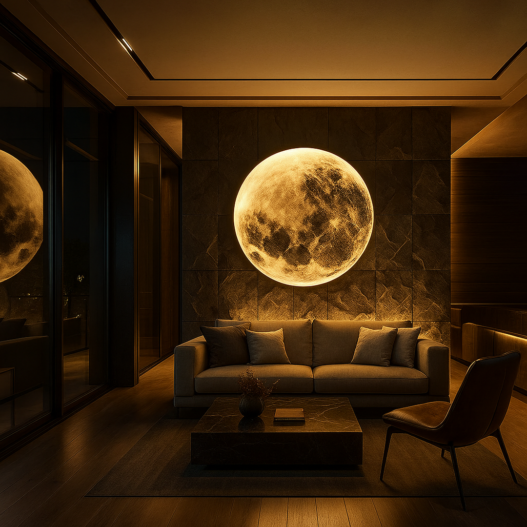 Lampada da parete luna piena realistica con LED integrato