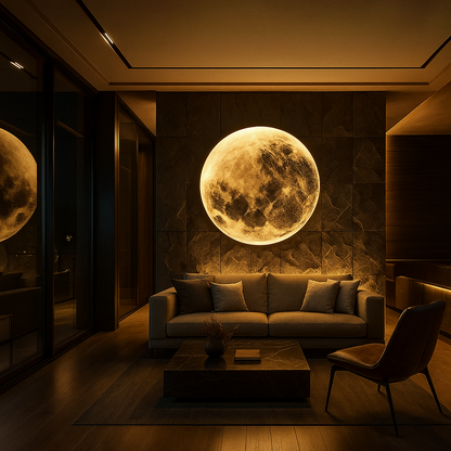 Lampada da parete luna piena realistica con LED integrato