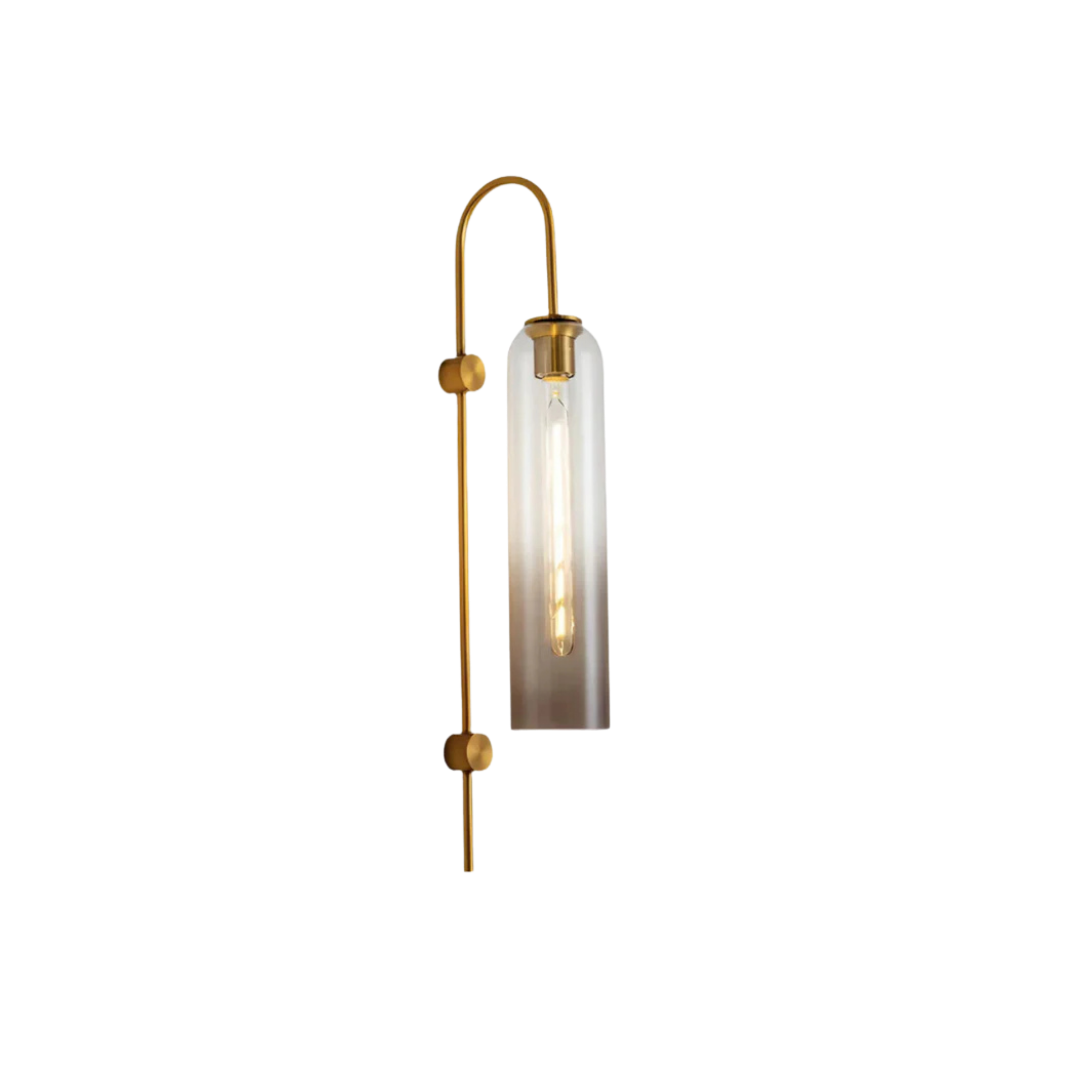 Lampada da parete moderna a cilindro in vetro colorato, applique color oro