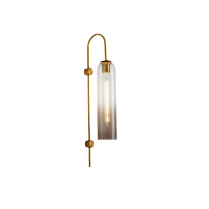 Lampada da parete moderna a cilindro in vetro colorato, applique color oro