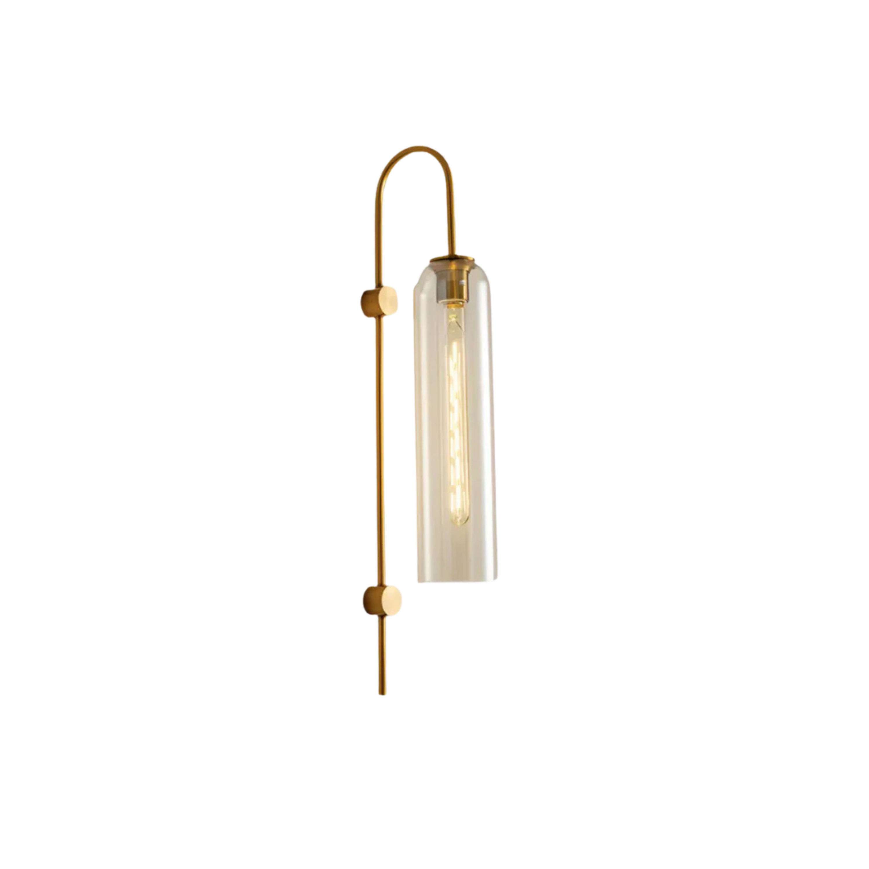 Lampada da parete moderna a cilindro in vetro colorato, applique color oro