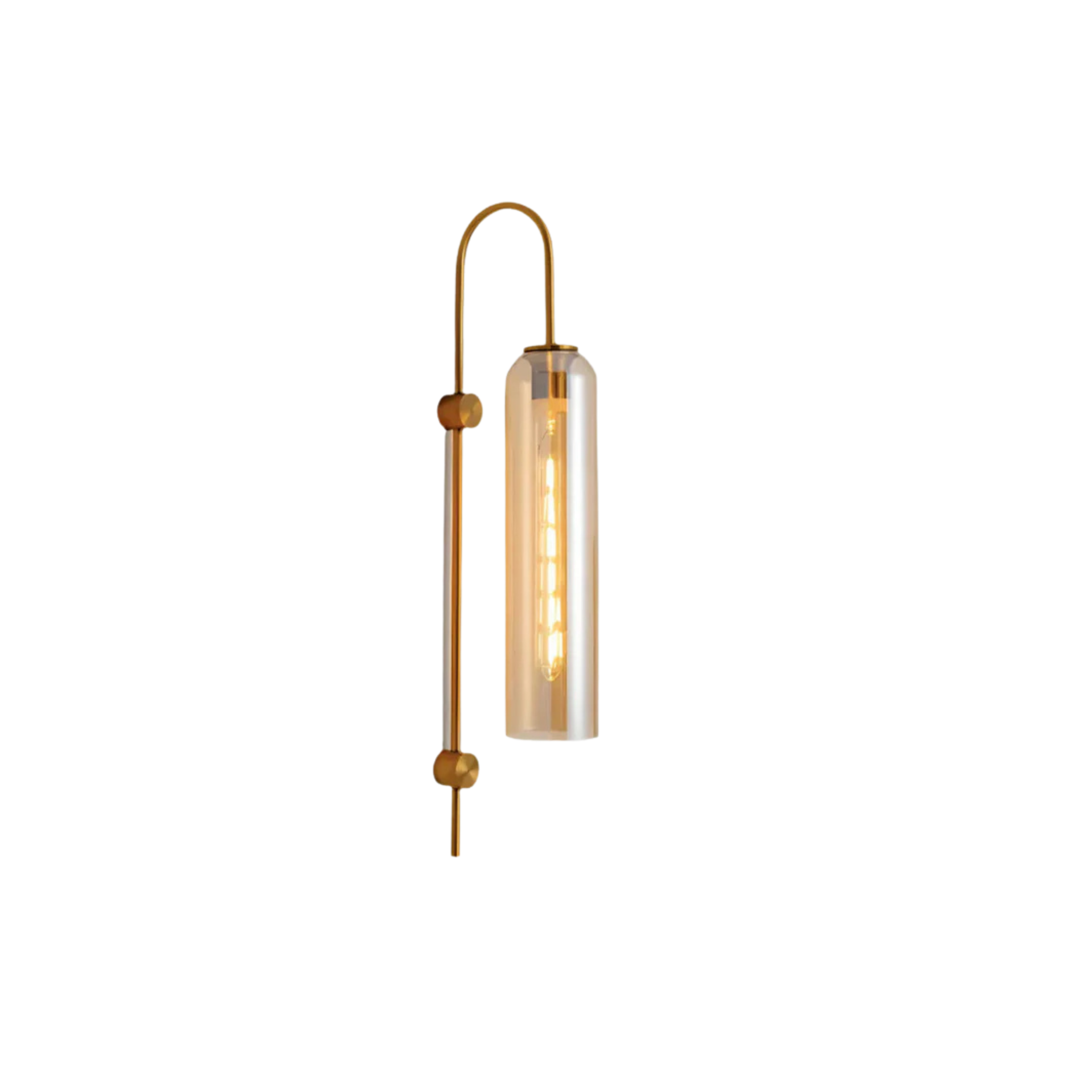 Lampada da parete moderna a cilindro in vetro colorato, applique color oro
