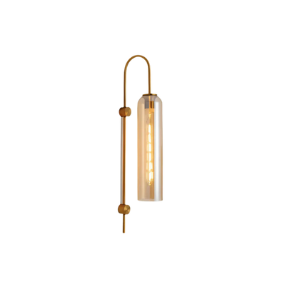 Lampada da parete moderna a cilindro in vetro colorato, applique color oro