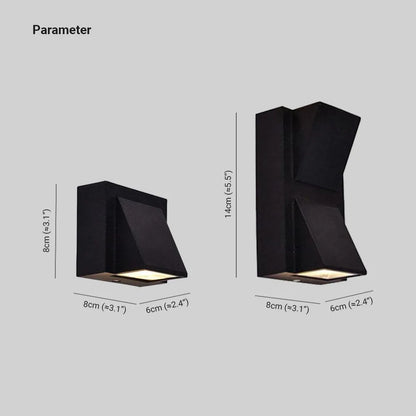 Lampada da parete per esterni a LED moderna in metallo nero