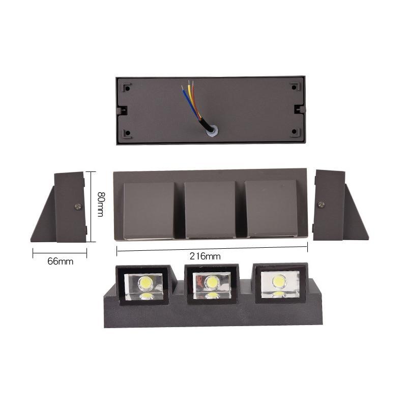 Lampada da parete per esterni a LED moderna in metallo nero