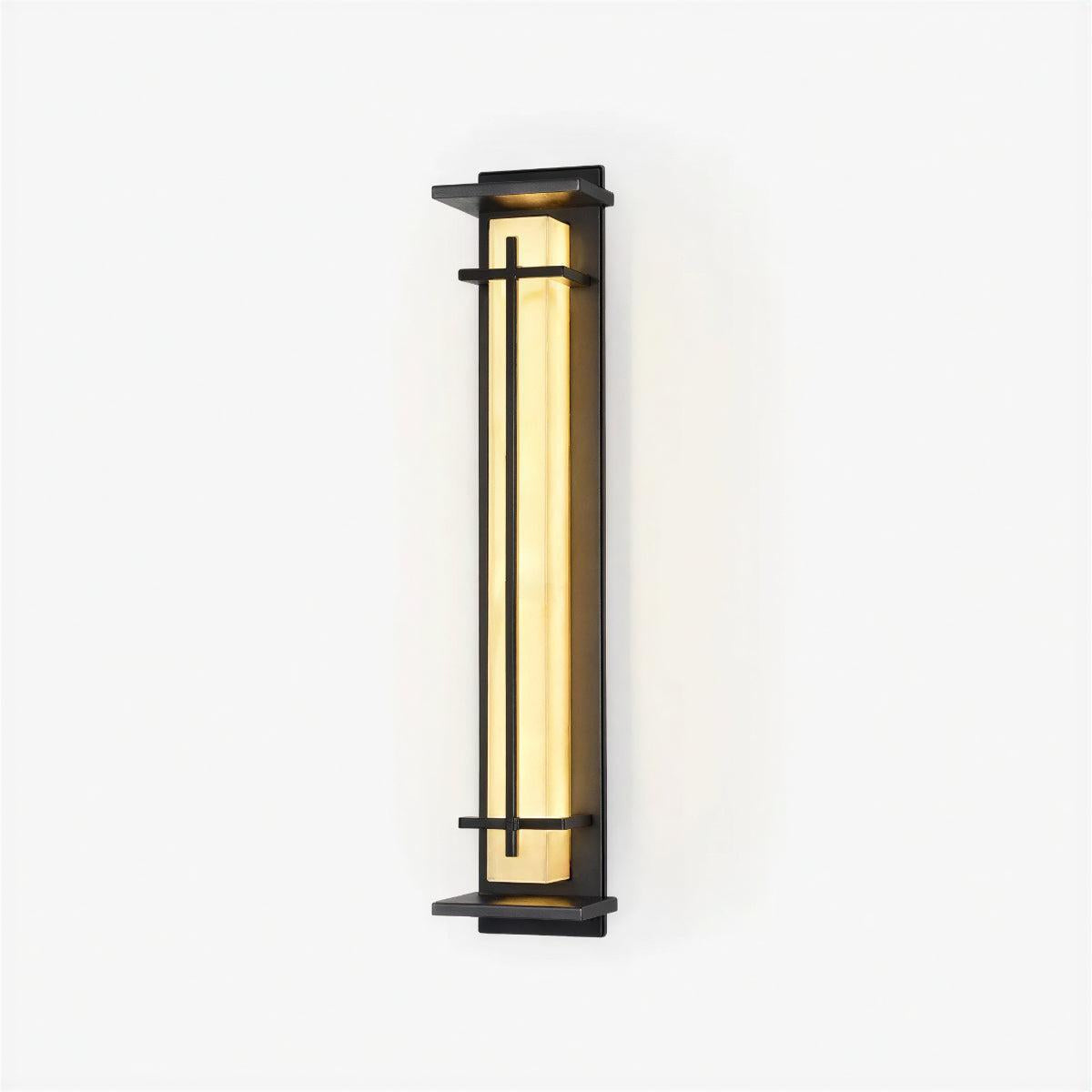 Lampada da parete per esterni in alabastro con design a gabbia verticale
