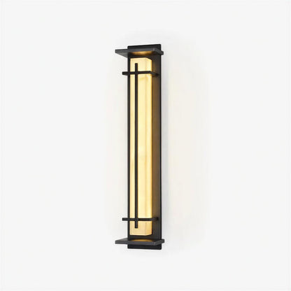 Lampada da parete per esterni in alabastro con design a gabbia verticale
