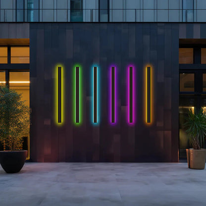 Lampada da parete per esterni LED lineare nera da giardino