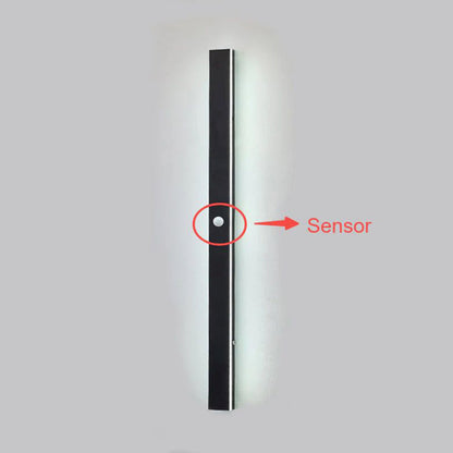 Lampada da parete per esterni LED lineare nera da giardino