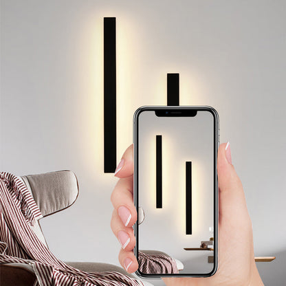 Lampada da parete per esterni LED lineare nera da giardino
