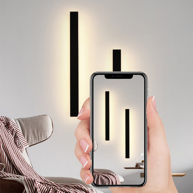 Lampada da parete per esterni LED lineare nera da giardino