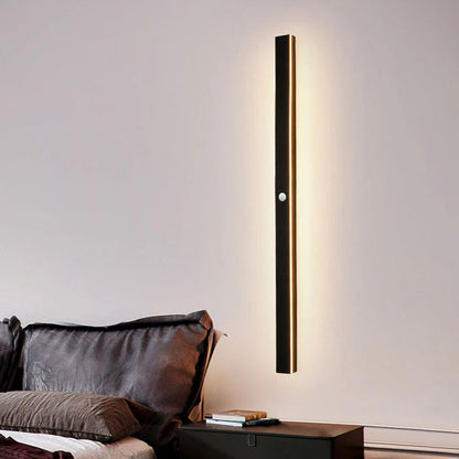 Lampada da parete per esterni LED lineare nera da giardino