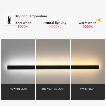 Lampada da parete per esterni LED lineare nera da giardino
