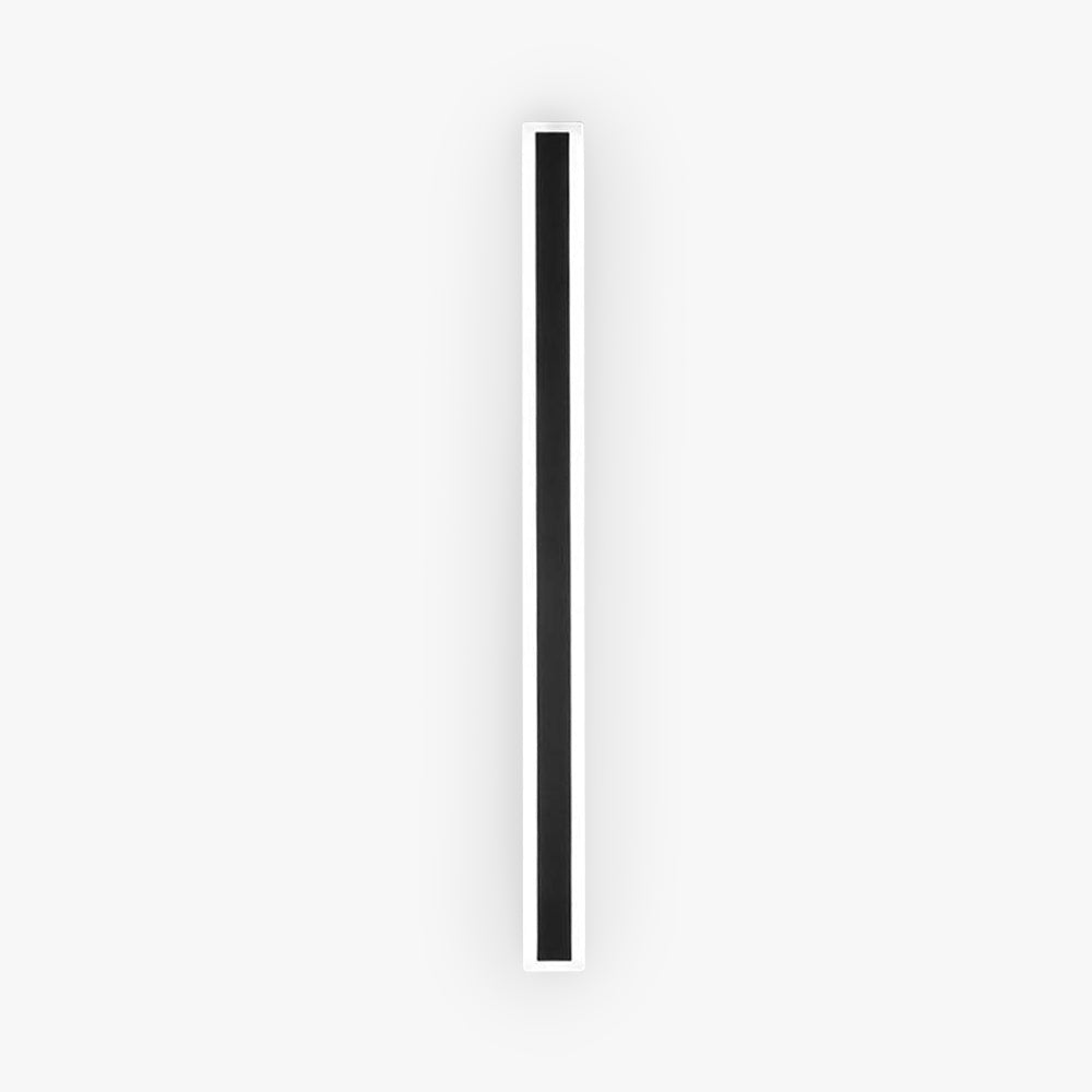 Lampada da parete per esterni LED lineare slim in metallo nero opaco da giardino