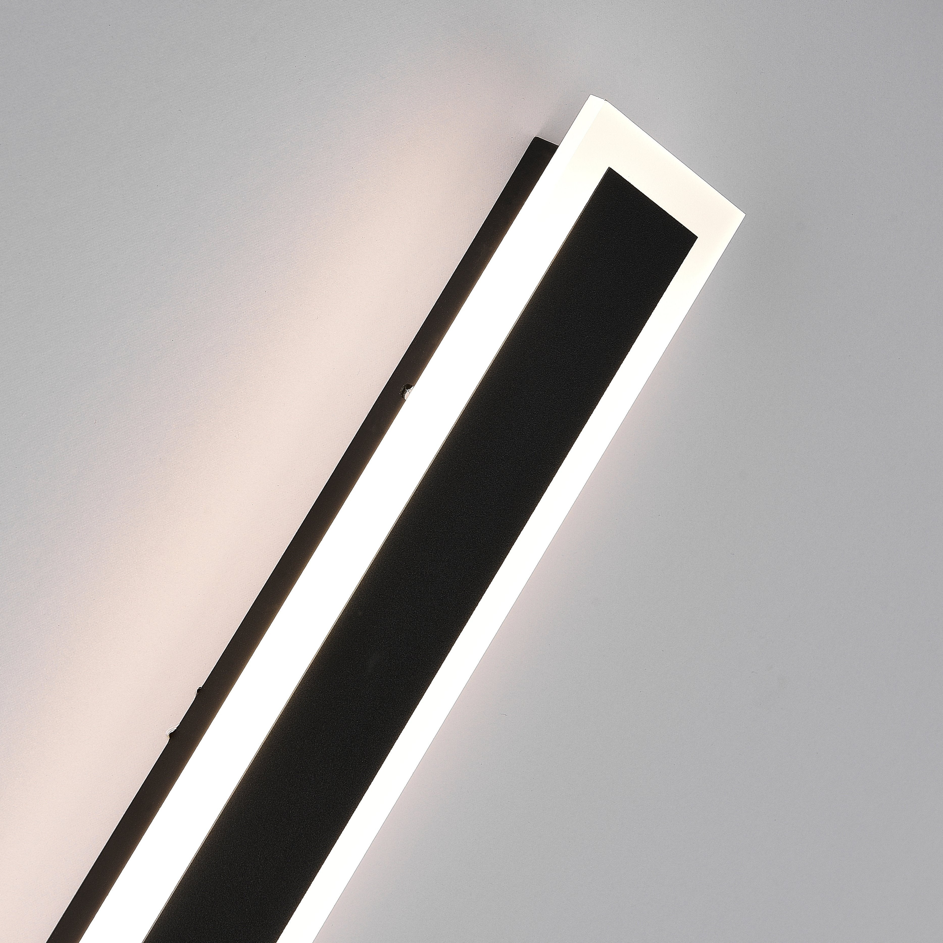 Lampada da parete per esterni LED lineare slim in metallo nero opaco da giardino