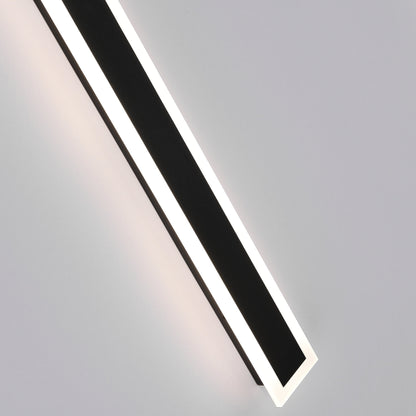 Lampada da parete per esterni LED lineare slim in metallo nero opaco da giardino