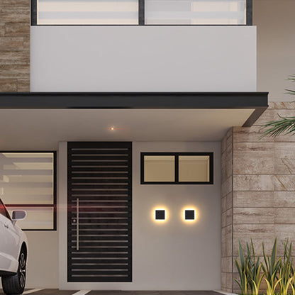 Lampada da parete per esterni LED minimalista tonda e quadrata nera e bianca